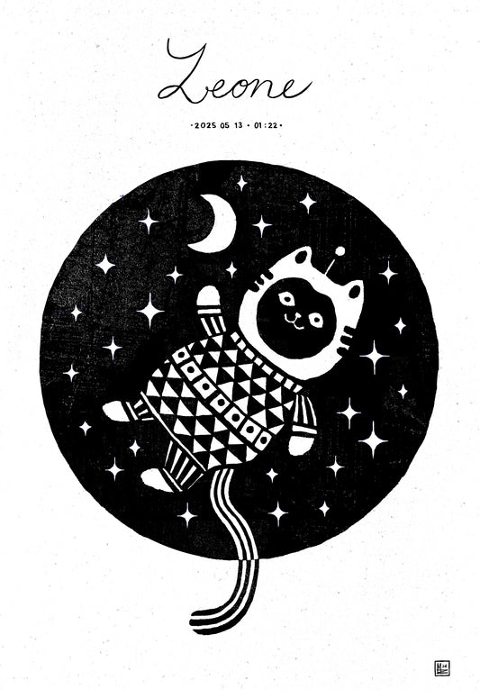 Baby stats poster - Catronaut