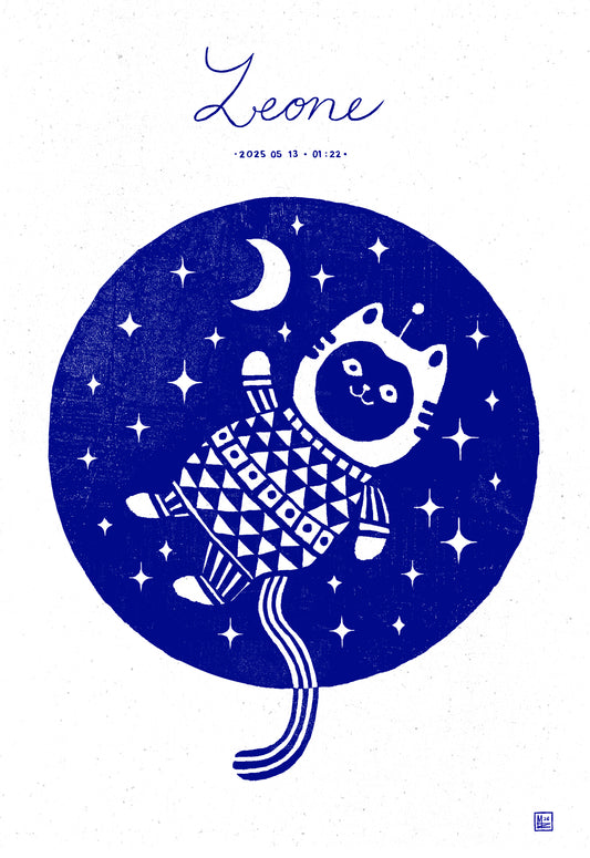 Baby stats poster - Catronaut
