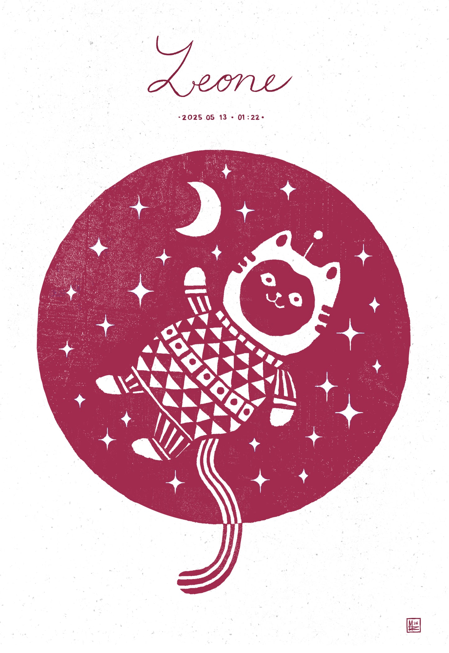 Baby stats poster - Catronaut