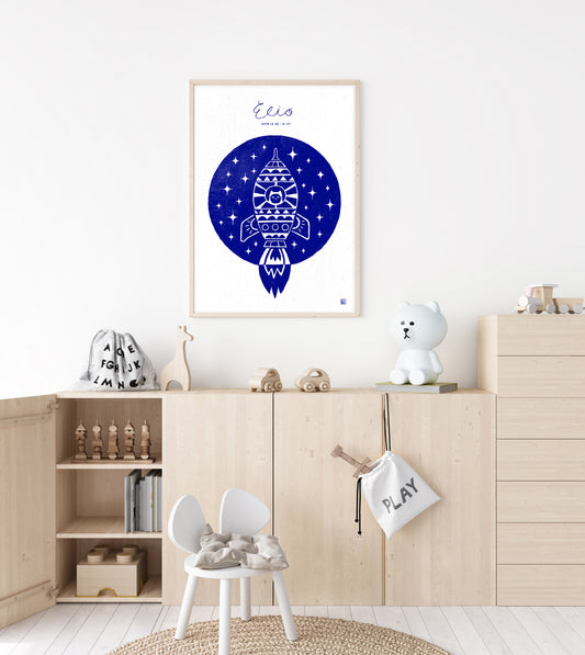 Baby-Statistik-Poster - Rakete