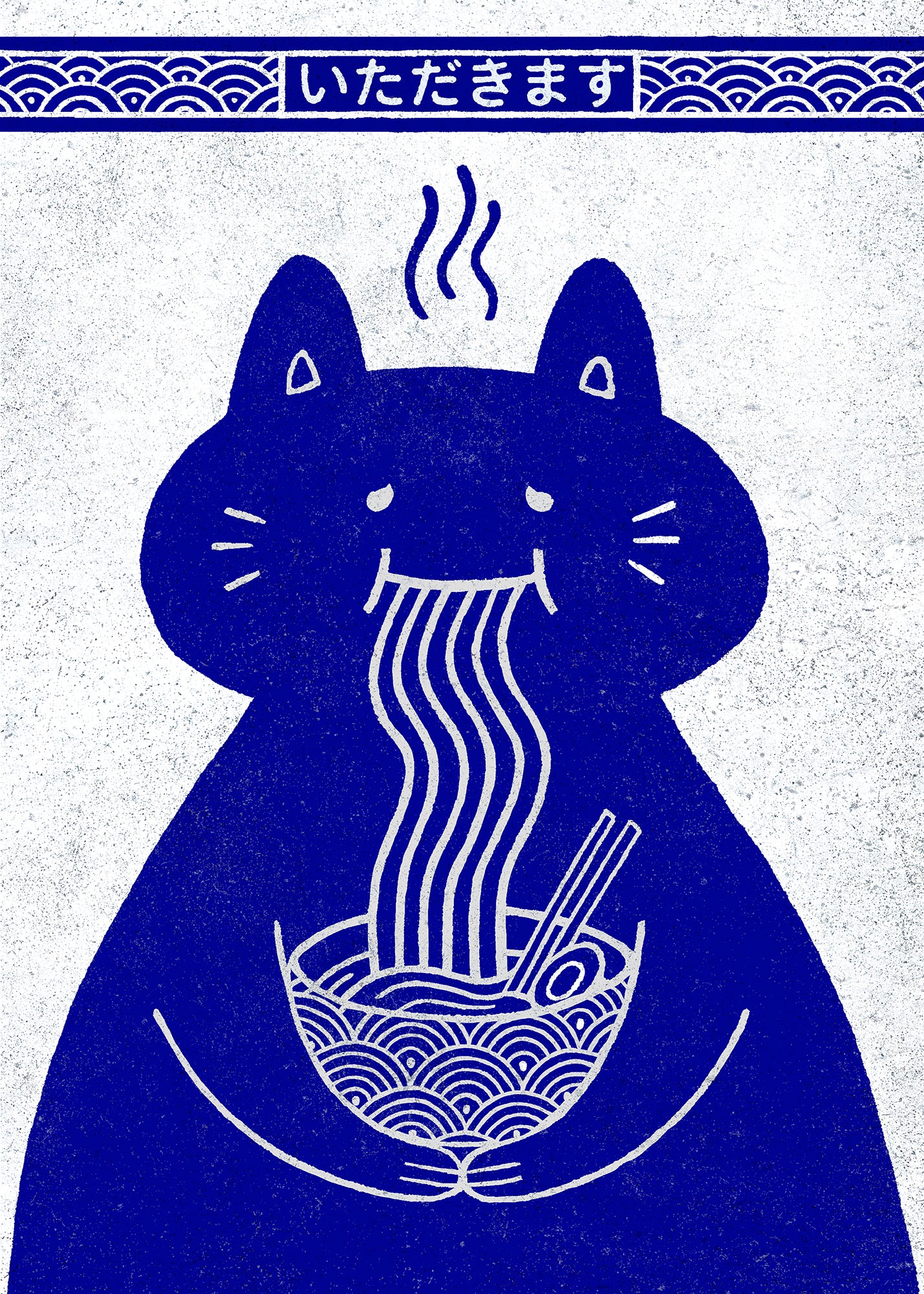 Itadakimasu - Ramen Cat - Fine Art Poster