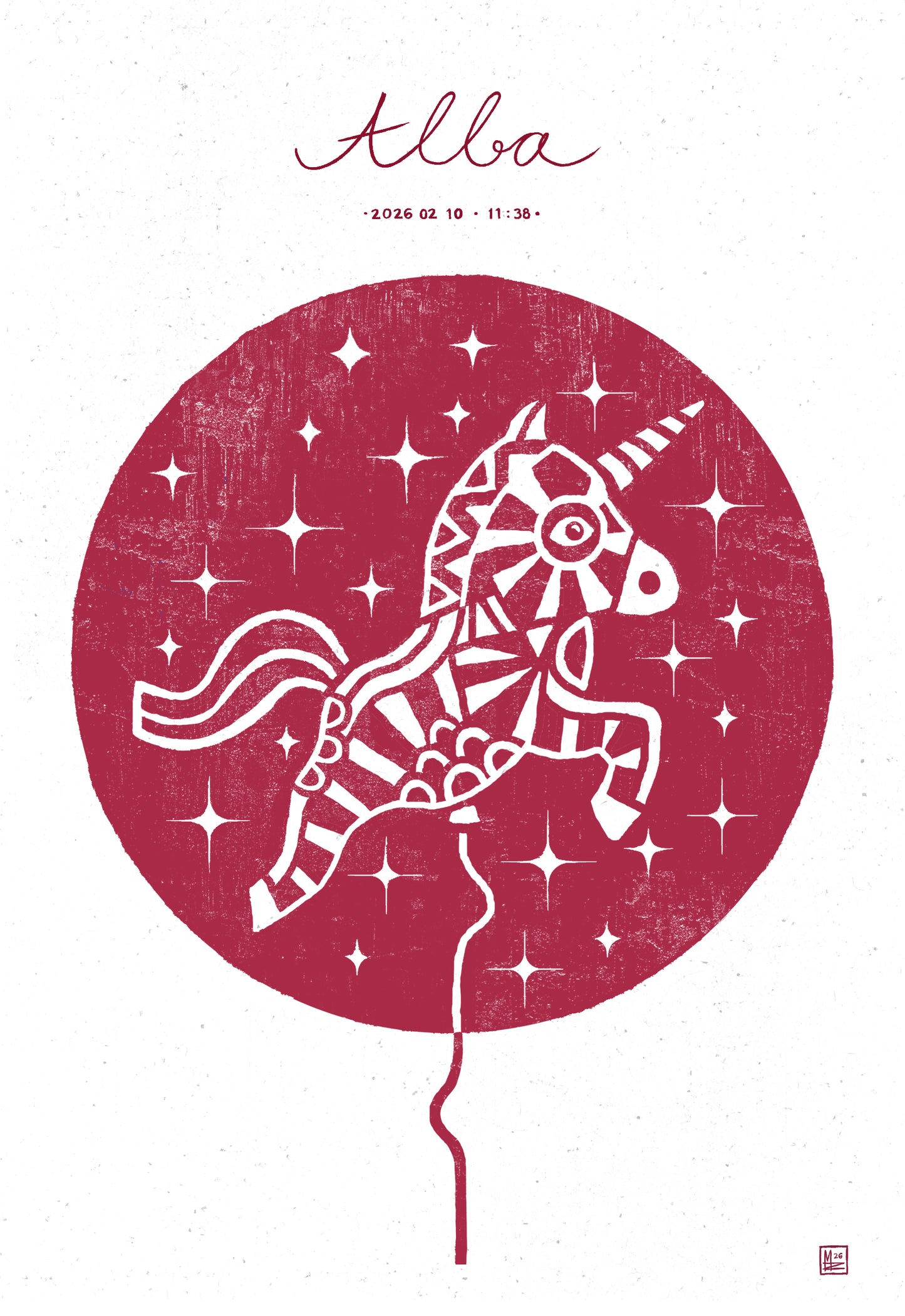 Baby stats poster - Unicorn balloon